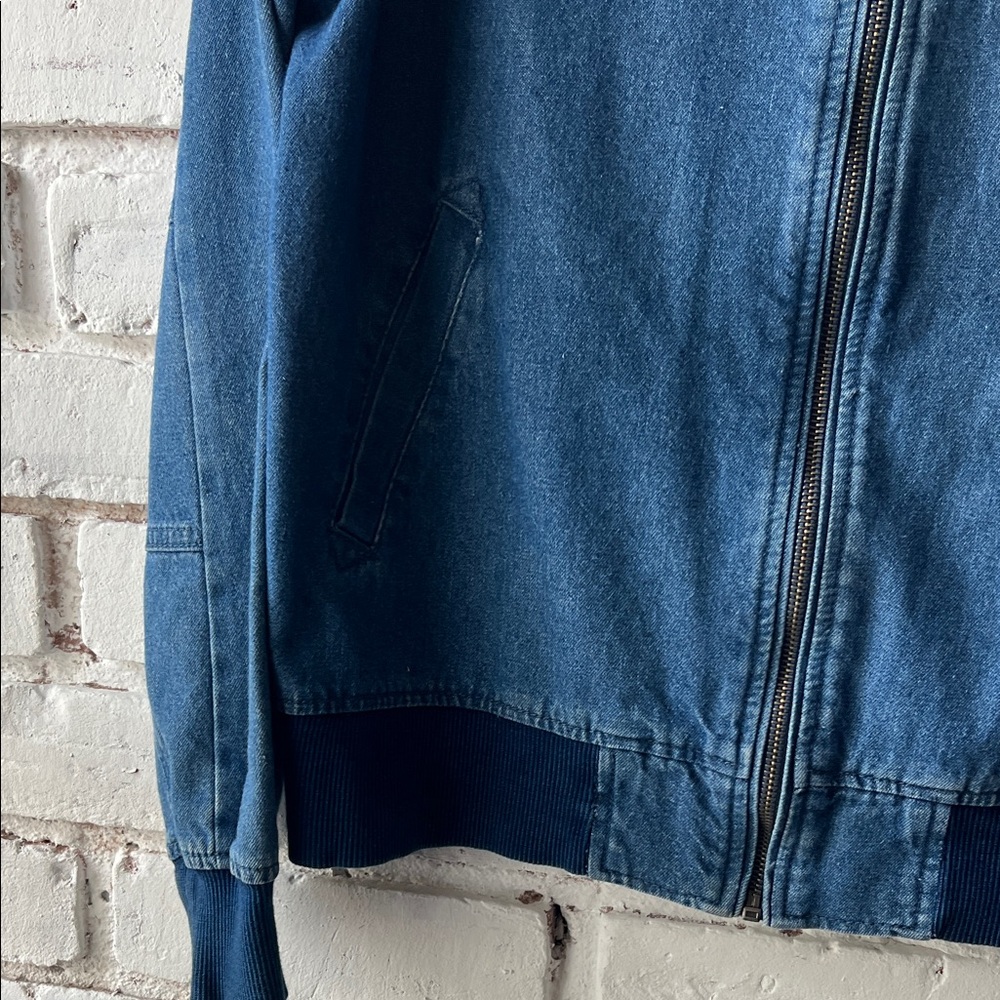 Denim Bomber Jacket in Medium Blue lightweight spring jacket rd style - Picture 2 of 12